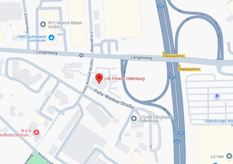 LIFE Fitness Oldenburg Standort Karte